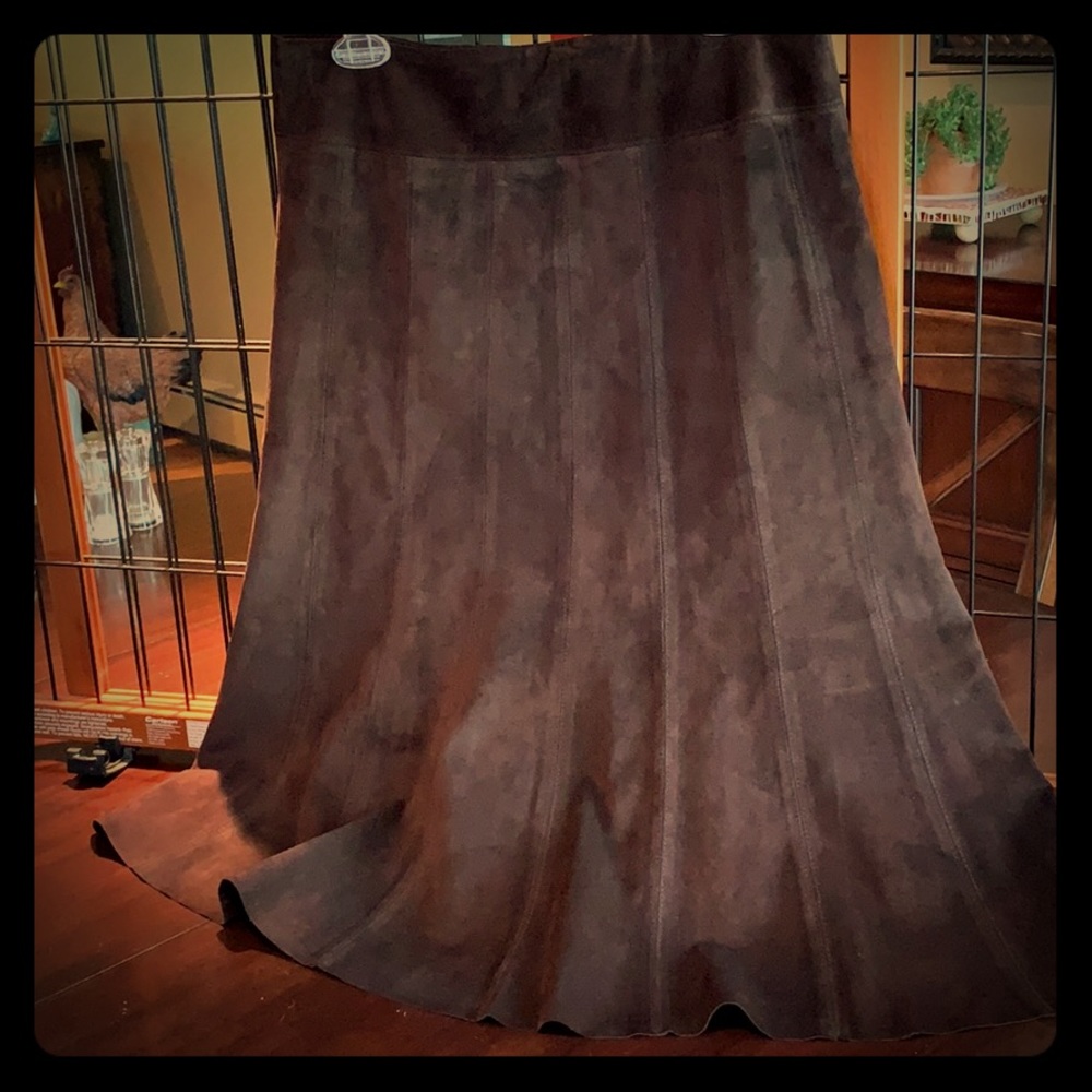Ann Taylor suede skirt midlength. Choc brown.